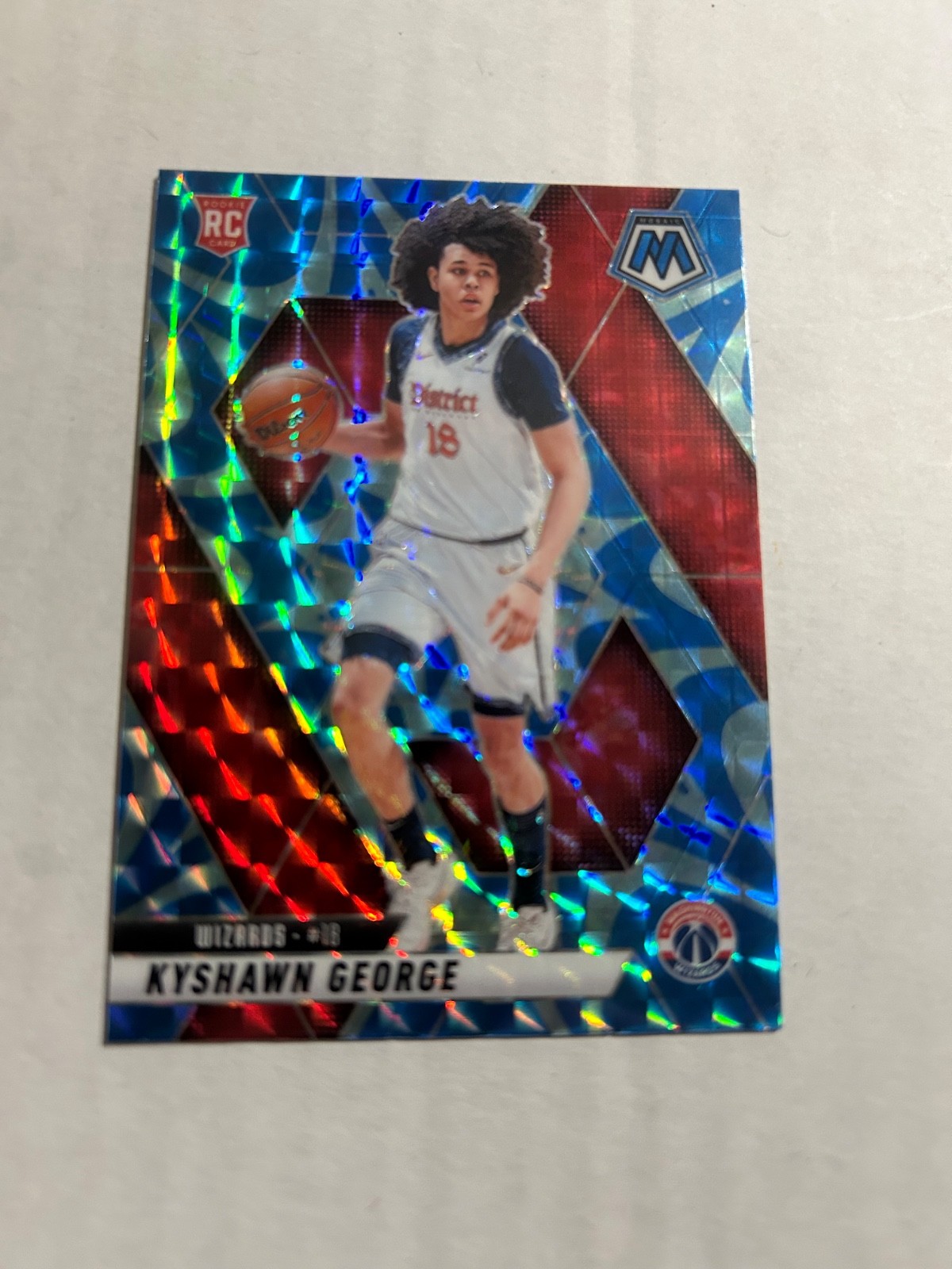 2024-25 Panini Mosaic - Kyshawn George #247 Blue Reactive Prizm RC