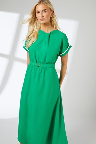 Vestido Principles verde ajustado y acampanado para mujer ropa de día vestidos - Imagen 2 de 4
