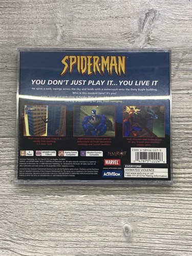 Spider-Man Sony PlayStation 1 Ps1 - CIB w/ Reg Card! PRISTINE + Mint Disc! - Picture 3 of 6