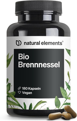 Natural Elements Bio Brennnessel   180 Kapseln   10:1 Brennnesselblattextrakt   