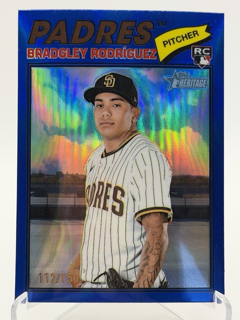 Bradgley Rodríguez 2026 Topps Heritage Blue Chrome Refractor RC  112/150 #148