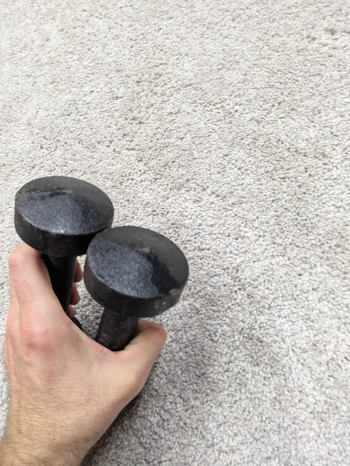 Juego de 2 mancuernas redondas de hierro fundido vintage de 3 lb para gimnasio fuerza de peso libre Foto 3 de 4