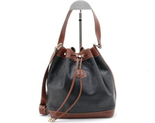 CELINE Drawstring Shoulder bag Triomphe Leath...