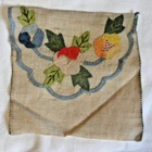 1930s applique handkerchief case hand made linen with flowers