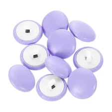 25pcs PU Leather Covered Button 15mm Plastic Shank Round Button, Purple