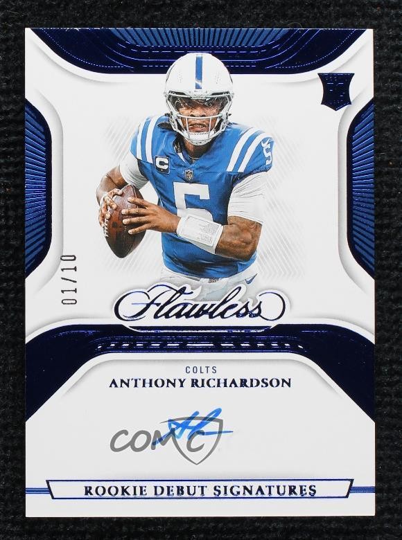 Anthony Richardson Panini Flawless Rookie Debut Signatures #RDSARI Sapphire