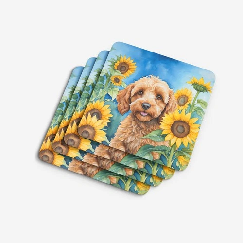 Caroline's Treasures Cockapoo in Sunflowers Coasters - Thumbnail 5