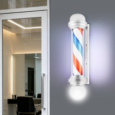 Barber Shop Pole Rotating Light Hair Salon Red/Blue/ White LED Stripes Sign Lamp