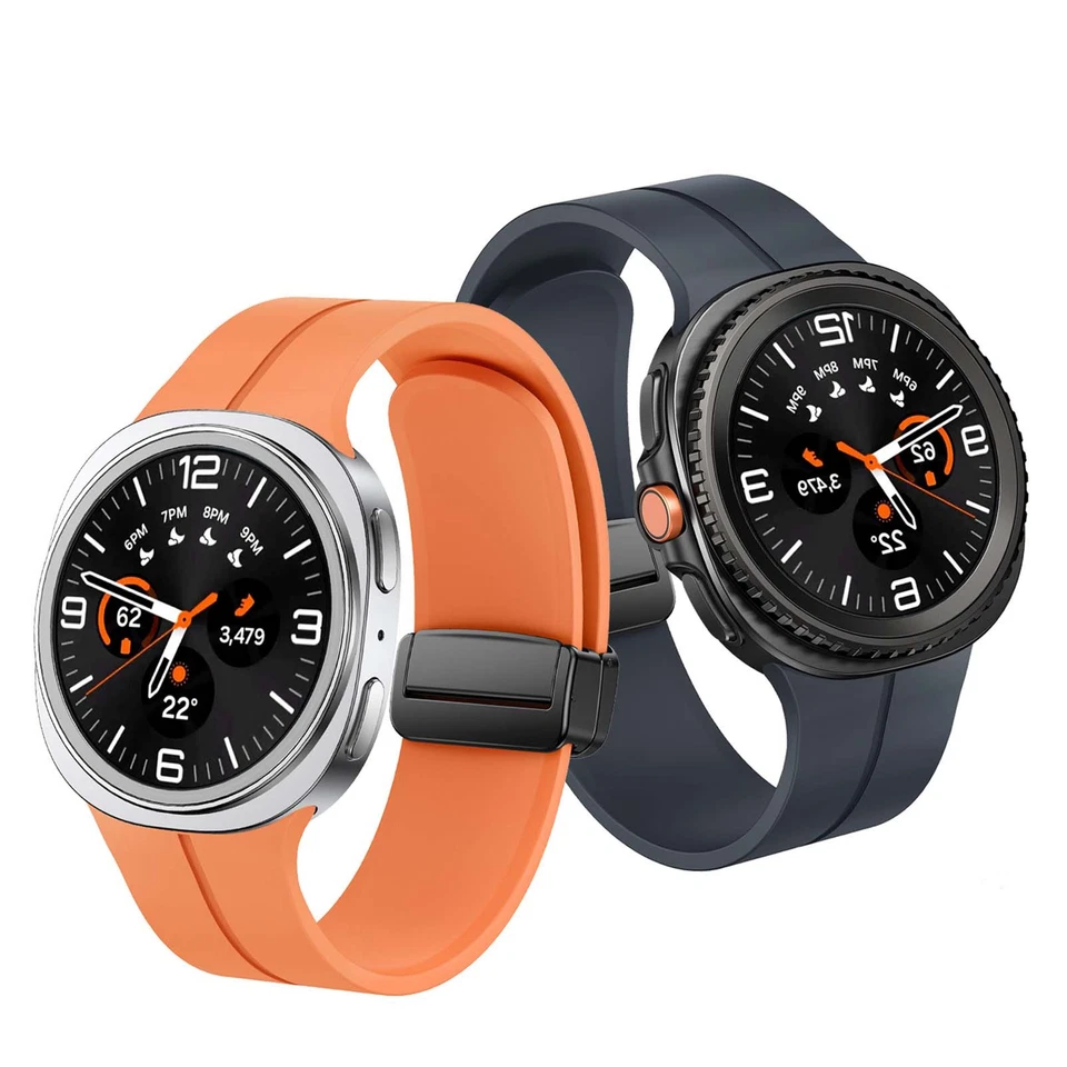 For Samsung Galaxy Watch 8 40mm/44mm 8 Classic 46mm Silicone Magnetic Strap Band - Image 2 of 4