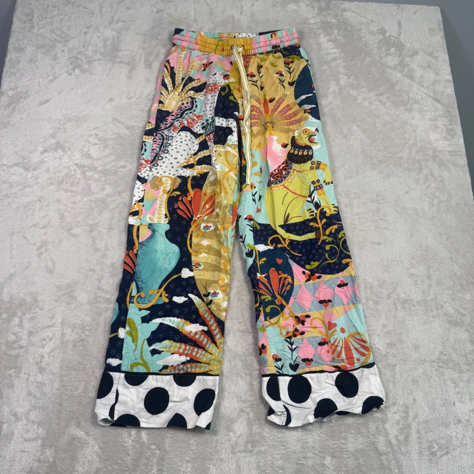 Pantalones de pijama Anthropologie Alessandro Florio pierna ancha XS franela boho Foto 2 de 4