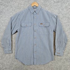 Carhartt Men's Button Down Shirt Size S Gray Checks Long Sleeve Workwear Casual