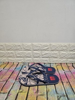 Reef Seaside Prints Flip Flops UK 8 Herren UVP £ 22 blau/hellbraune Palmen