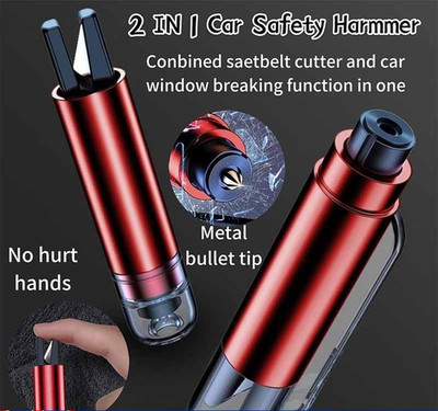 Safe Pro X Car Window Breaker and Seat Belt Cutter,2 IN 1 Life Hammer Emergency