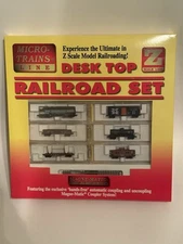 Micro-Trains Line Z Scale Desk Top Railroad Set With 5 Extra Cars.