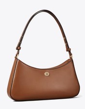 Tory Burch NWT ROBINSON ZIP TOP SHOULDER BAG In Aged Tan Style 186179