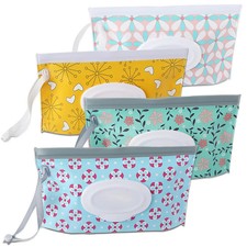 4 Pack Baby Wipe Dispenser,Portable Refillable Wipe Holder,Baby Wipes Container