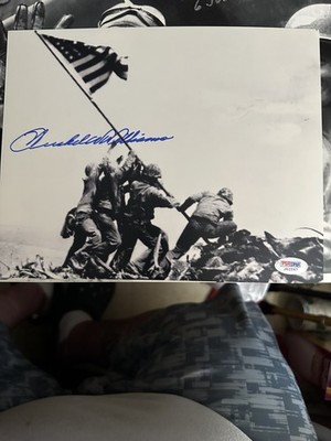 HERSHEL W. WOODY WILLIAMS RARE SIGNED AUTOGRAPHED IWO JIMA 11X14 PHOTO PSA/DNA 