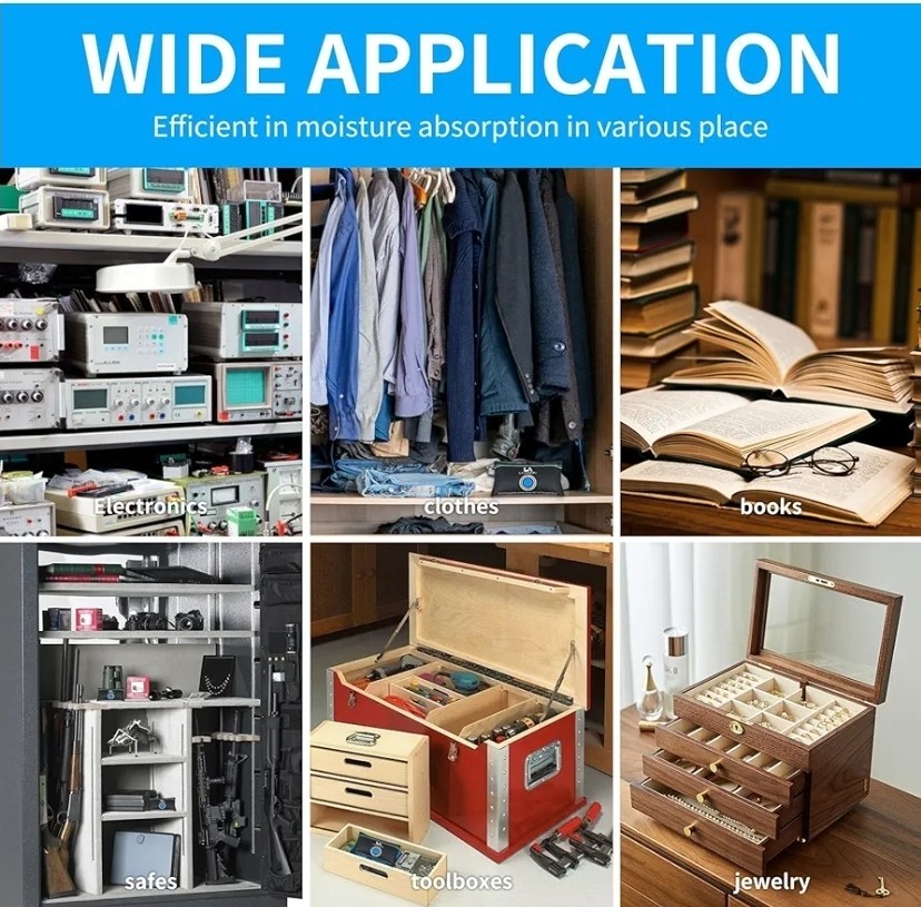 Rechargeable Gun Safe Dehumidifier Color Indicating Desiccant Packs Reusable