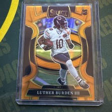 2025 Panini Select Luther Burden III Concourse Orange Prizm /49 RC Bears 