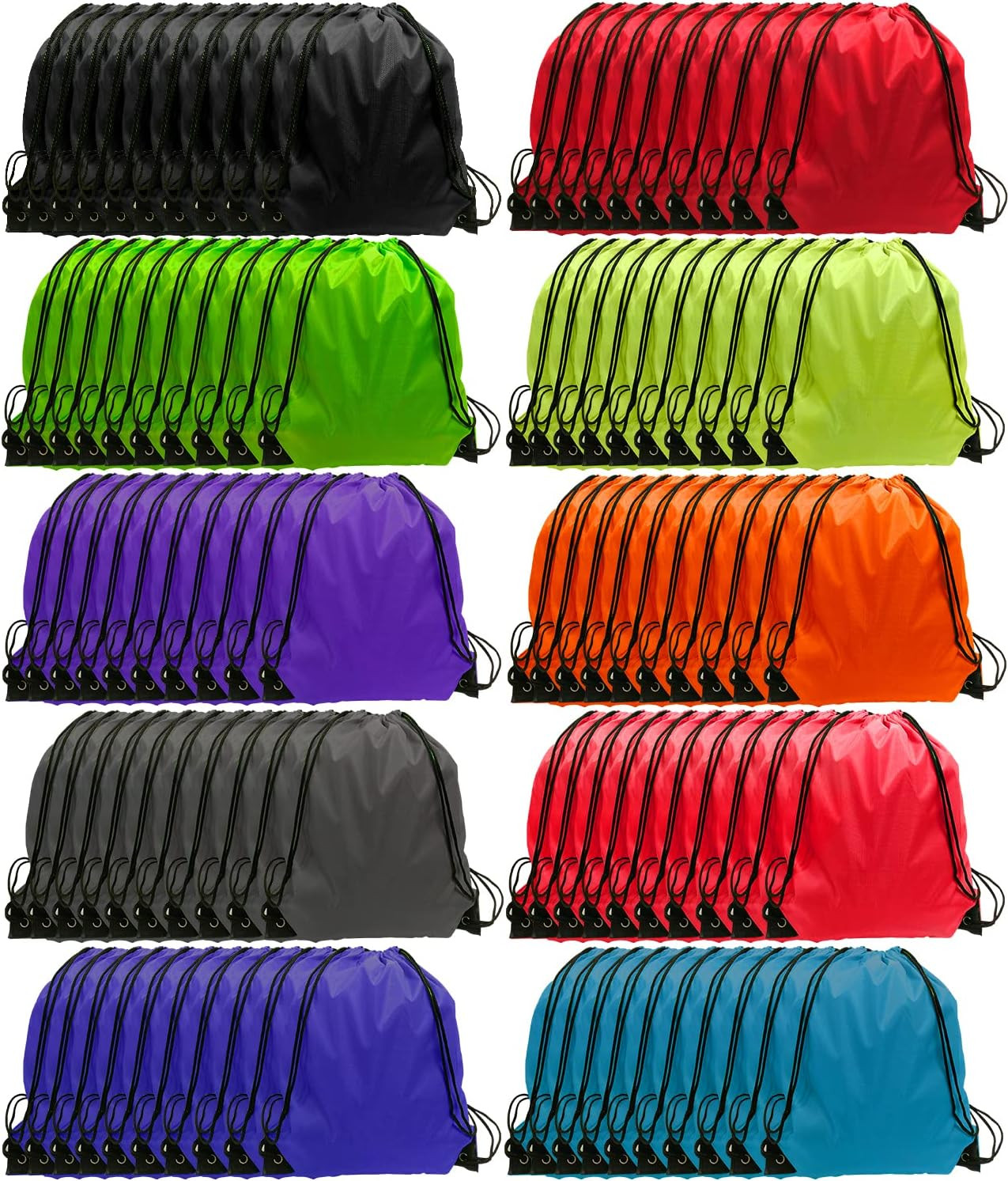Bulk, 100 Pcs Draw String Bags Cinch Bag Drawstring Gym Bag