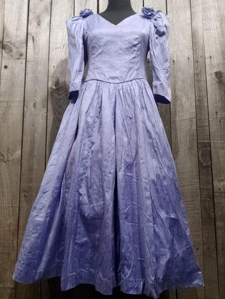 Women Laura Ashley Dress Lilac Silk 34 / XS / 42