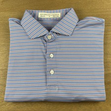 Holderness Bourne Polo Shirt Men s M Stripe Golf Performance The Mitchell