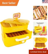 Elegant Electric Hot Dog Steamer - 8 Capacity with Bun Warmer & Easy Clean