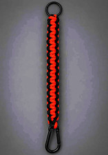EDC Orange Black Paracord Keychain W/Carabiner/Key Ring