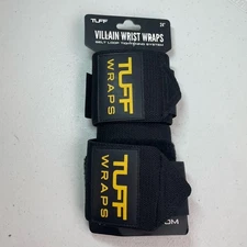 Tuff Villian Wrist Wraps 24" Black Yellow New Lifting Weight Training Fitness