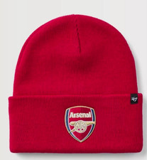 Image of Arsenal Adult Beanie 47 Brand Red Football Hat - New