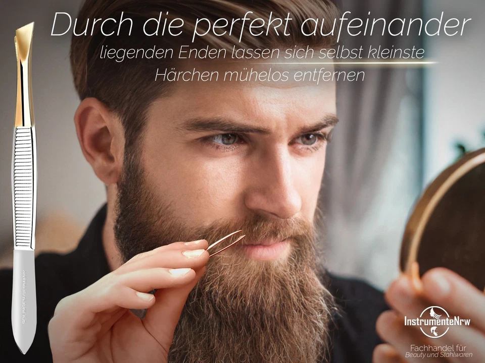 Solingen Pinzette 7,8 cm Schräge Zupfpinzette 5 mm Haarzupfpinzette Augenbrauen - Bild 3 von 4