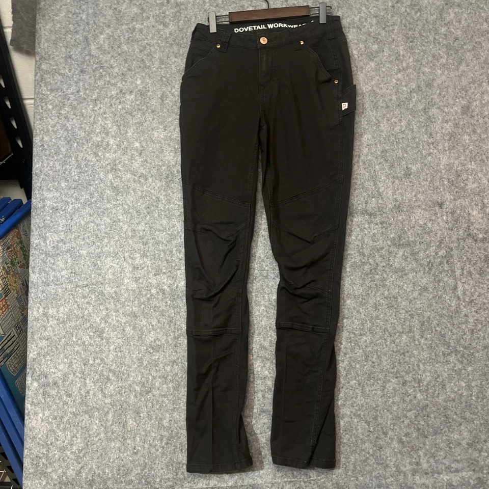Pantalones de carpintero dovetail para mujer ajustados con doble frente negros - 6x32 Foto 2 de 4