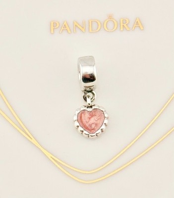 New 100% Genuine Authentic Pink Enamel Young Love Heart Dangle Charm 790471EN28