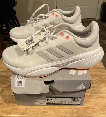 NOS 2022 Womens Adidas Response Running Shoes  Course A Pied  White/Gray 8.5 NIB