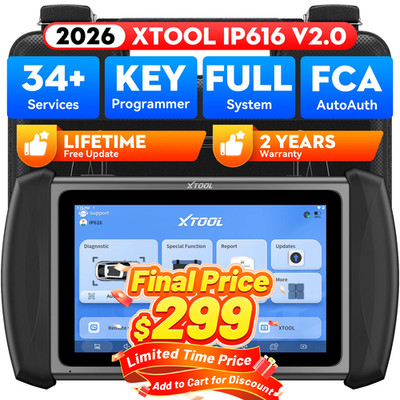 2026 XTOOL IP616 V2.0 OBD2 All System Scanner Diagnostic Tool Key Programmer