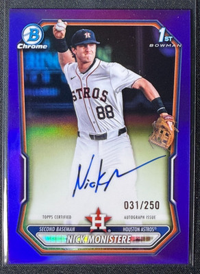 2026 Bowman Chrome 1st Nick Monistere Purple Refractor Auto /250
