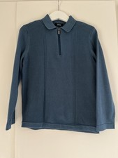 Boys NEXT 4-5 Years Smart Jumper Top Teal Zip BNWT