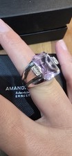 Amanda Wakeley Amethyst And Diamond Ring Fully Hallmarked
