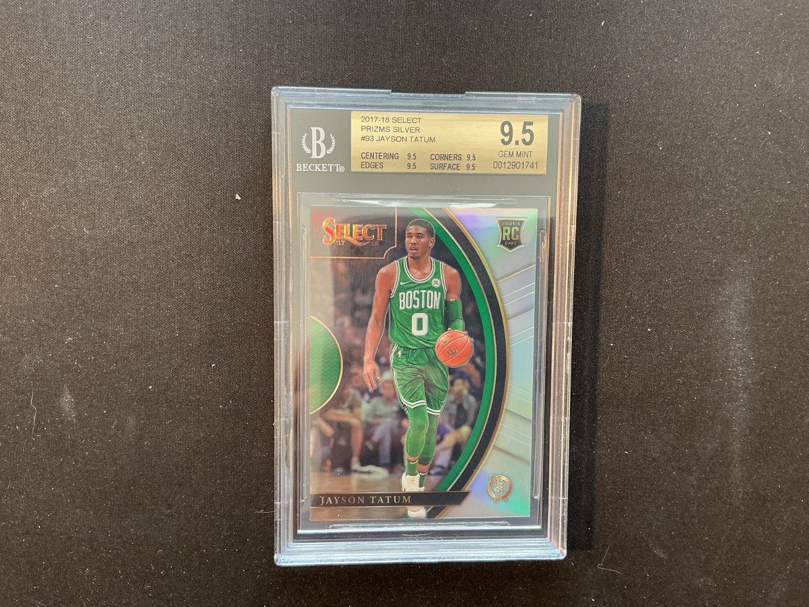 2017-18 SELECT JAYSON TATUM PRIZMS SILVER ROOKIE CARD #93 BGS 9.5