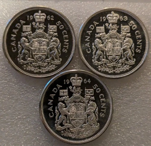 1962 1963 1964  50 Cents (pick one coin)  Proof Like Canada #128