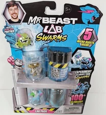 MrBeast Lab Swarms Lab Pack 5 Micro Beasts Ultra Rare Panther Moose Toys Kit
