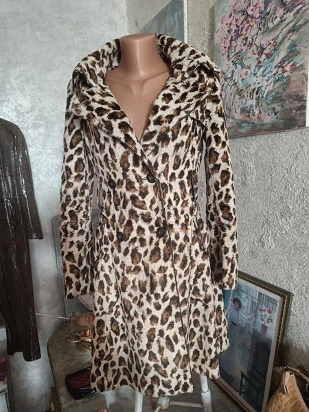 Women Karen Millen Coat Brown Faux Fur 36
