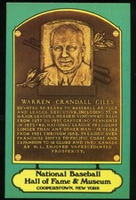 1978-79 Dexter Press Hall of Fame Plaque Postcard - Warren Giles Executive