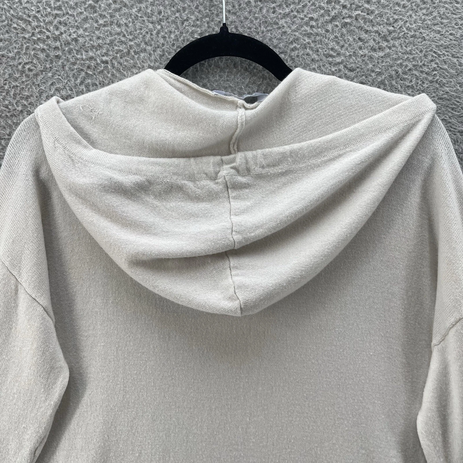 OFF WHITE Felpa con Cappuccio Misto Cashmere Donna Media Panna Lusso Collezione Premier Morbida Comfort