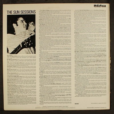 Elvis Presley The Sun Collection UK英盤 LP Elvis Presley The Sun Collection UK英盤 LP THE ELVIS PRESLEY SUN