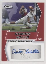 2019 Sage Hit Premier Draft Rookie Auto Damion Willis #A82 Auto 2b2