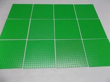 Lego 12 Piece Light Green Base Plate Lot {WASHED}