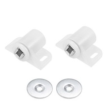 Magnetic Latches Catch (1.38" x 0.87") 2Pcs, Plastic Cabinet Magnet Latch White