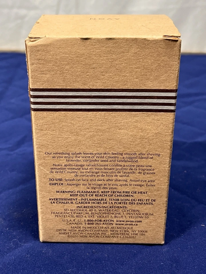 Salpicaduras para después del afeitado Avon Wild Country 4 oz - Nuevo en caja aroma clásico para hombre Foto 3 de 4