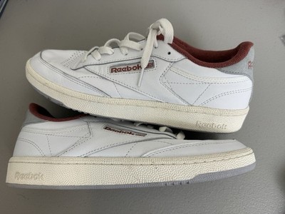 Reebok Club C 85 White Maroon Gray Sneakes Tennis Shoes Women Size 9.5